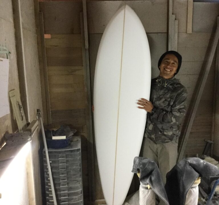 first handmade surfboard